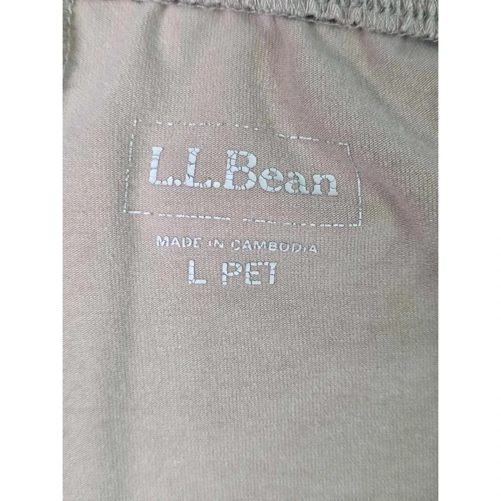 L.L. Bean Women's Jersey Pants‎ Size L Beige Tan Perfect Fit Straight Pull-On